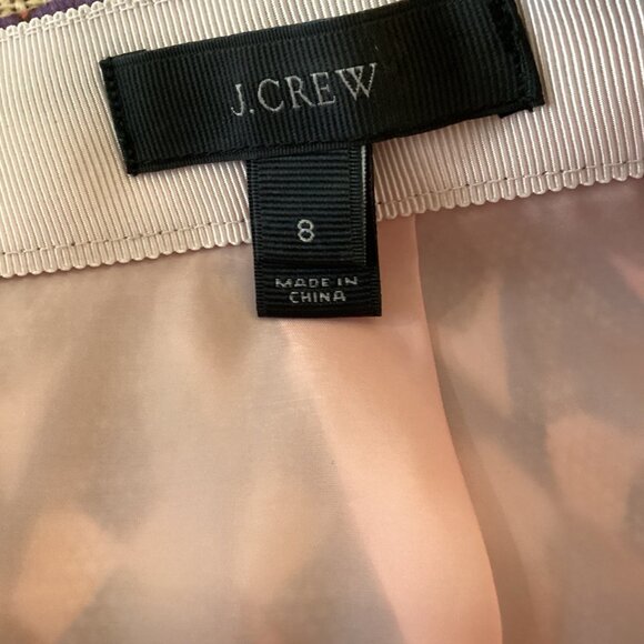 J. Crew Womens Geometric Patterned Skirt Size 8 Lined Blue & Purple - Picture 7 of 8